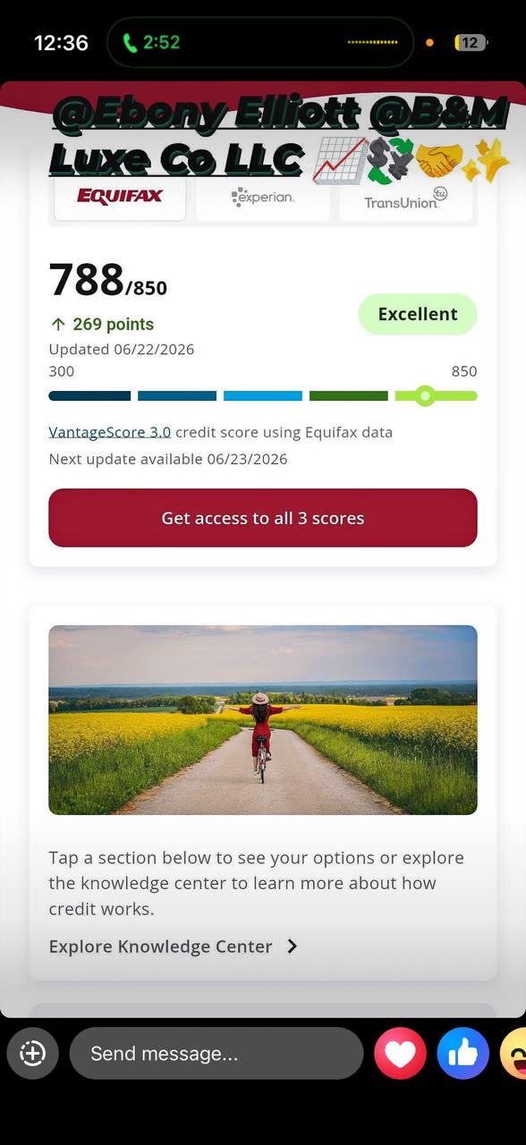 Client Equifax score at 788 after a 269 point increase