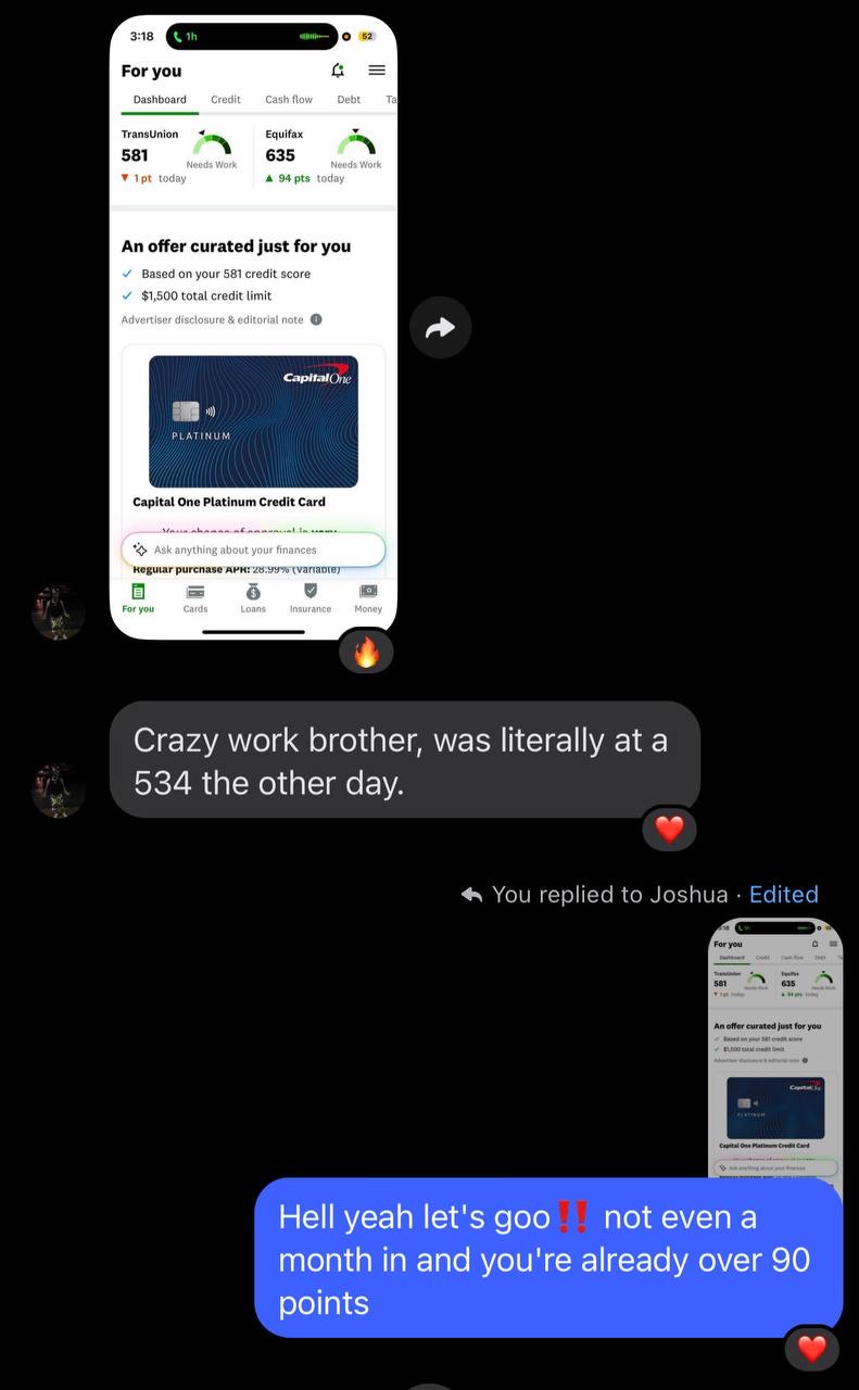 Client up over 90 points in under a month